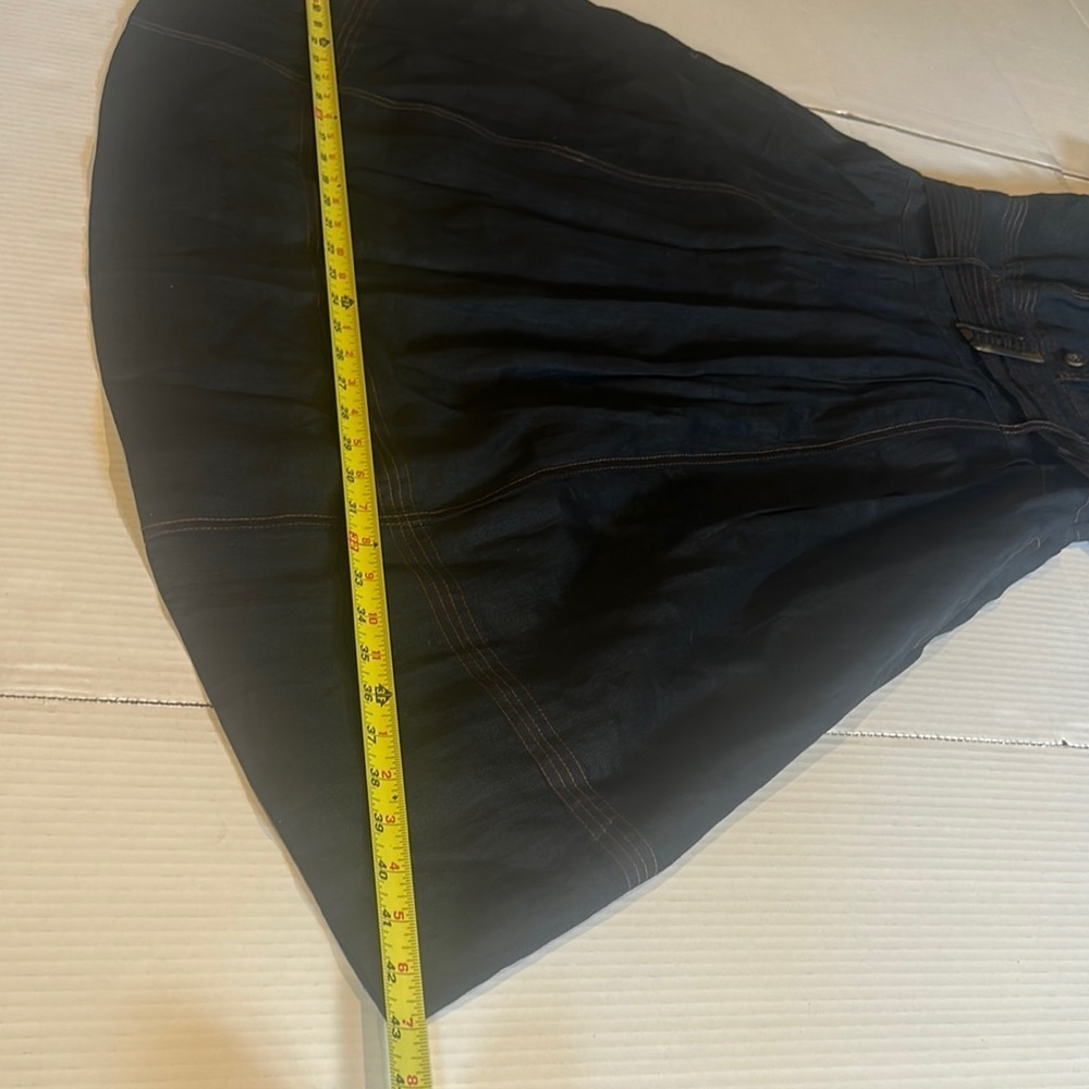Talbots below the knee Black Dress w copper stitching look pockets button down - Picture 3 of 16